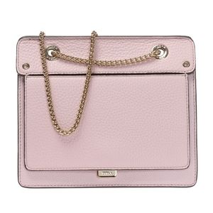 Furla Like Mini Candy Pink Pebble Leather Crossbody Bag w/ Gold Chain Strap